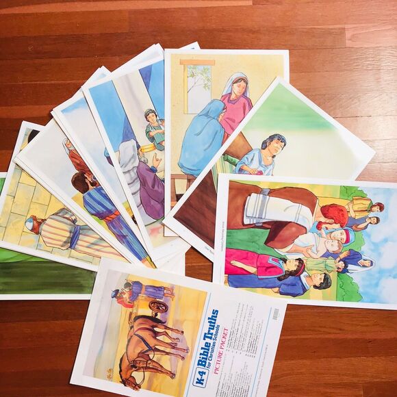 Bible Truths K4 Bob Jones University Press Picture Packet Full Color 24 Pics - Picture 4 of 4